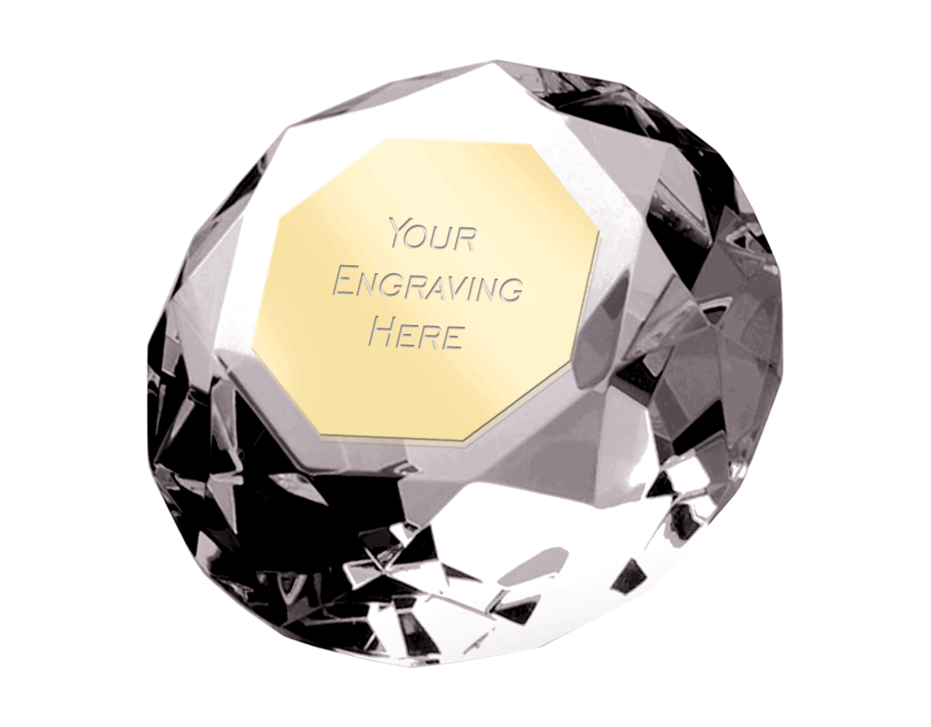 T209D Diamond Rounded Glass Block Award Running Imp Running Imp